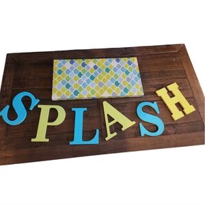 Hobby Lobby SPLASH Kids Bathroom Wall Decor Green & Blue